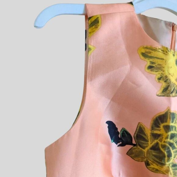 Blaque Label Dress Women’s Size XS Peach Floral Fit & Flare Sleeveless Party - Picture 11 of 11